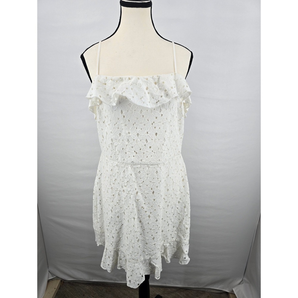 Altar'd State White Lace Ruffle Mini Dress XL Boho Bridal Graduation Summer